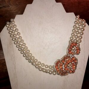 JCREW Faux Pearl Flower Necklace